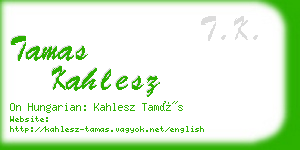 tamas kahlesz business card